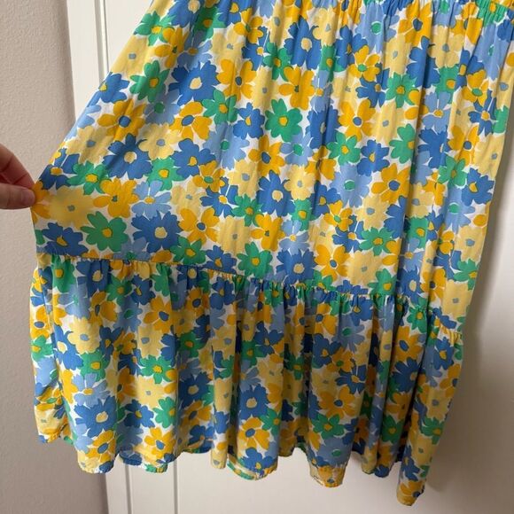 Loft Sundress Dress Size S Yellow Blue Floral Sleeveless Beach Summer Colorful - Picture 4 of 14